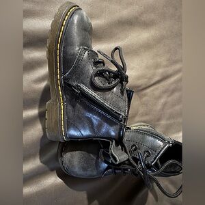 Children's Black Lace-Up Boots